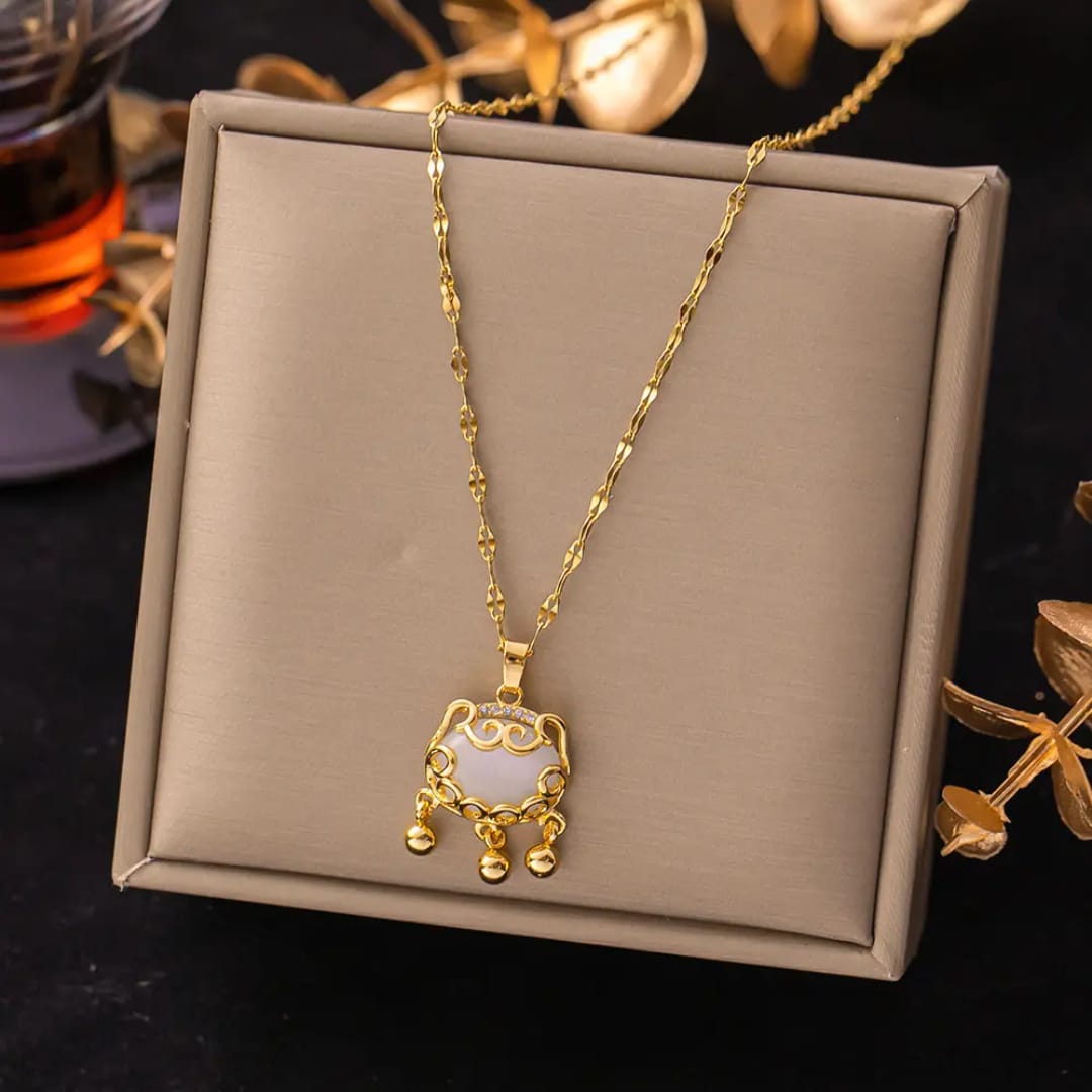 The Imperial Ruyi Lock Jade Pendant Necklace