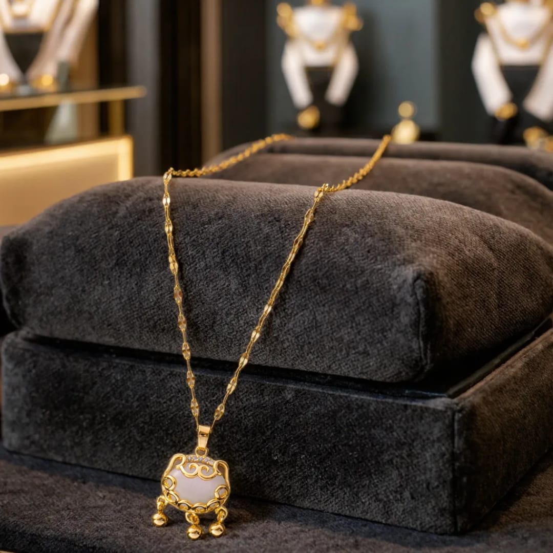 The Imperial Ruyi Lock Jade Pendant Necklace