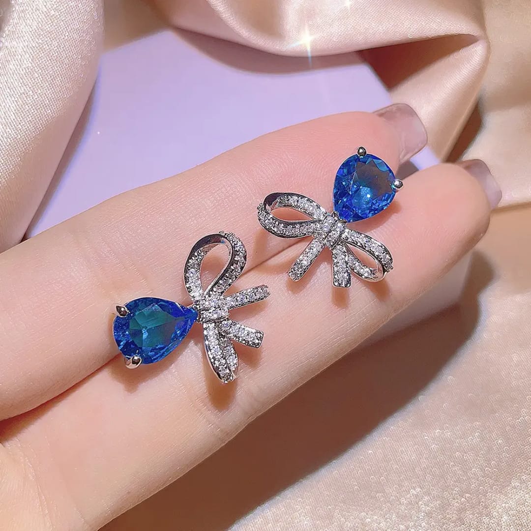 The Royal Blue Bow Ribbon Jewelry Set
