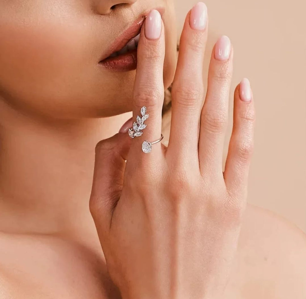 The Marquise Laurel Bypass Ring