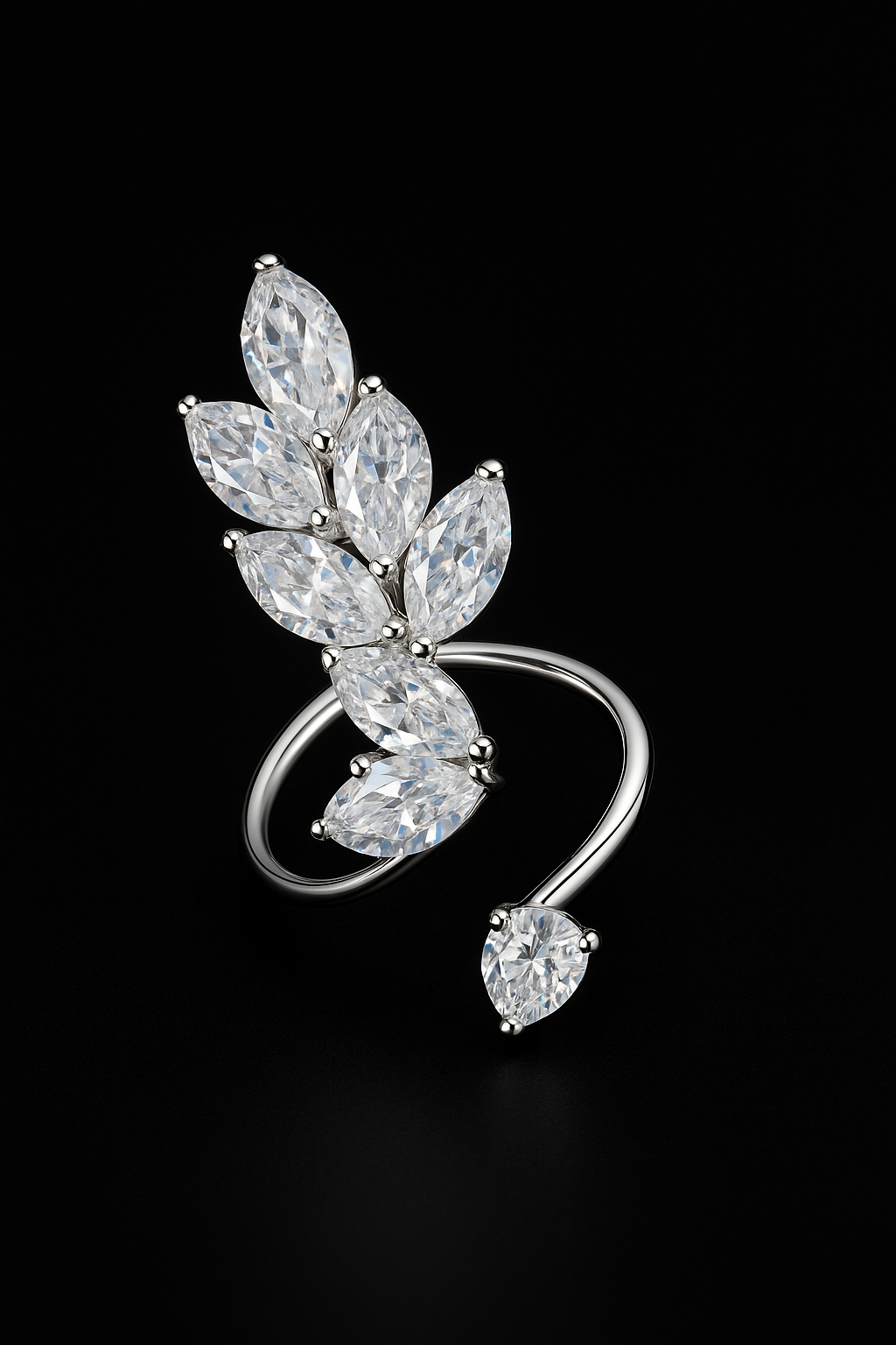 The Marquise Laurel Bypass Ring