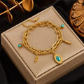 Turquoise & Lightning Bolt Charm Bracelet