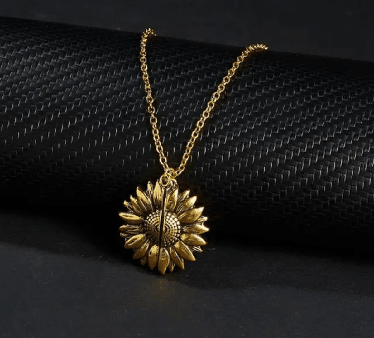 Opening Sunflower Locket Necklace