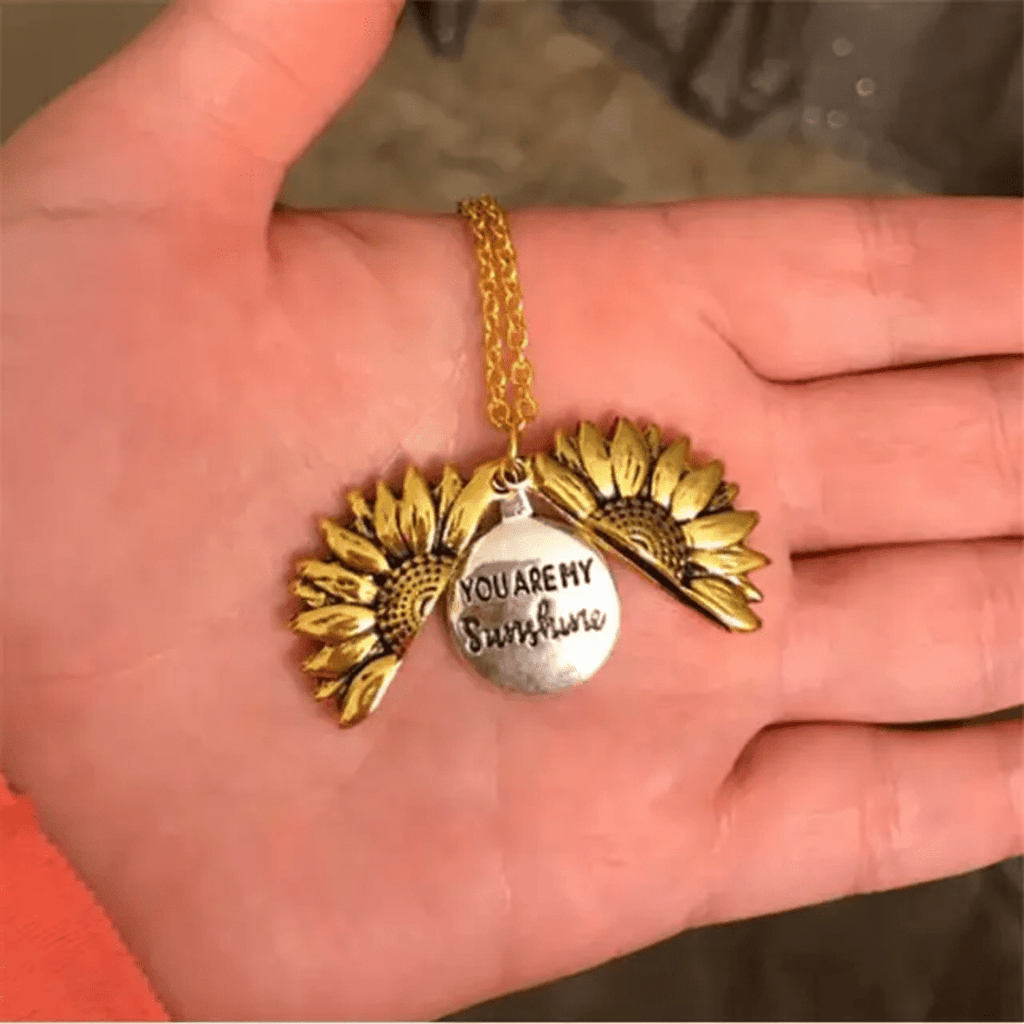 Opening Sunflower Locket Necklace