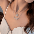 Convertible Four-Leaf Clover Magnetic Heart Necklace