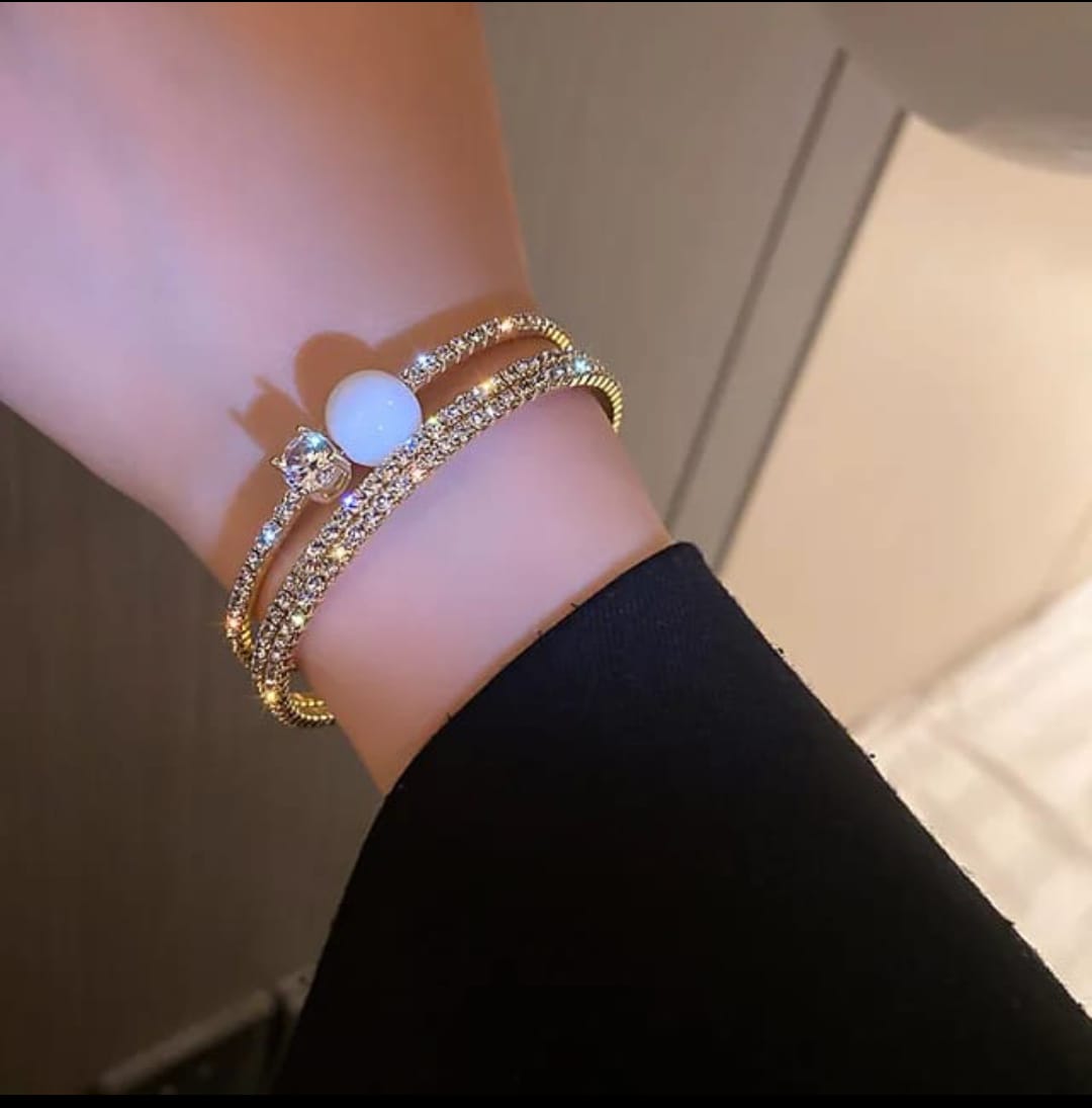 Crystal & Pearl Cuff Bracelet