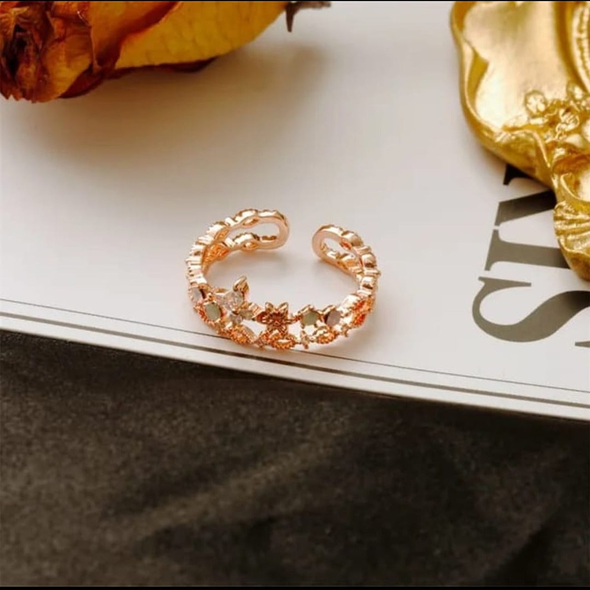 Blossom Double-Layer Rose Gold Ring
