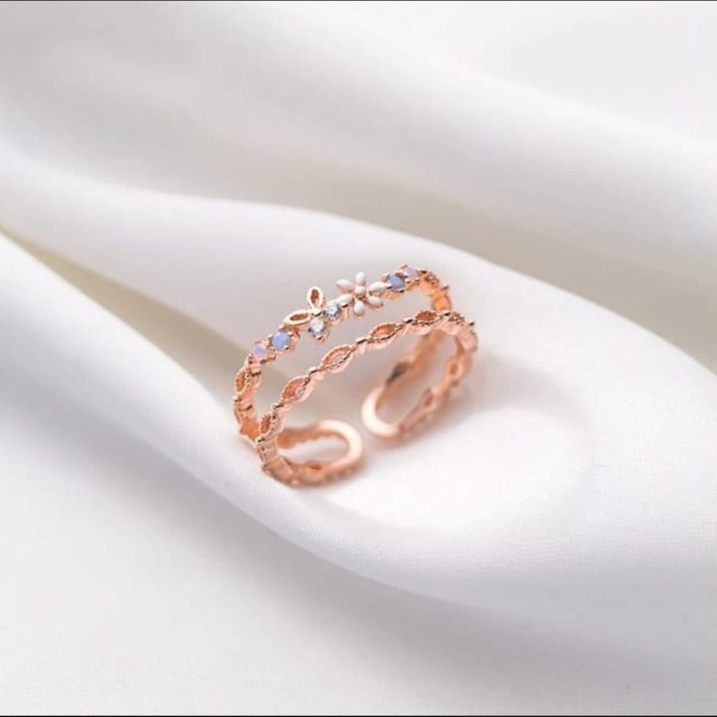 Blossom Double-Layer Rose Gold Ring