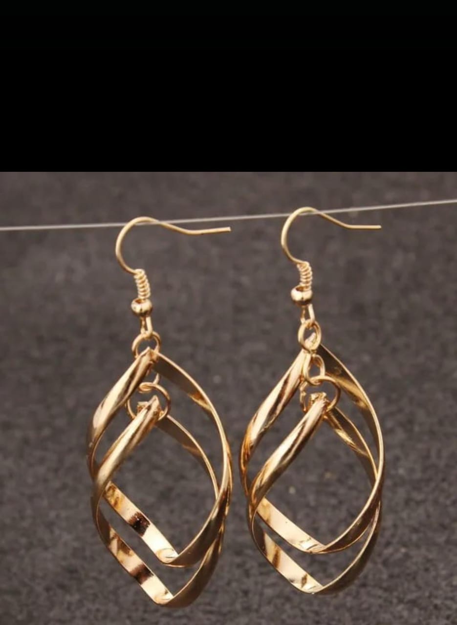Geometric Layered Twist Dangle Earrings