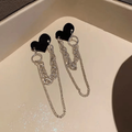 Velvet Heart Layered Chain Drop Earrings