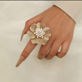 The Golden Camellia Pearl Statement Ring