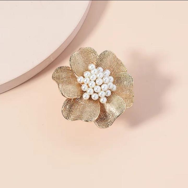 The Golden Camellia Pearl Statement Ring