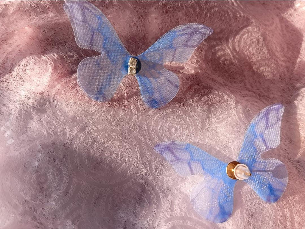 Sheer Organza 3D Butterfly Stud Earrings