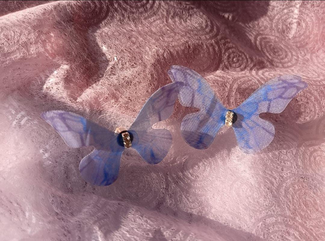 Sheer Organza 3D Butterfly Stud Earrings