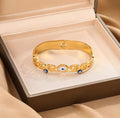 Empress Evil Eye Geometric Cuff Bangle