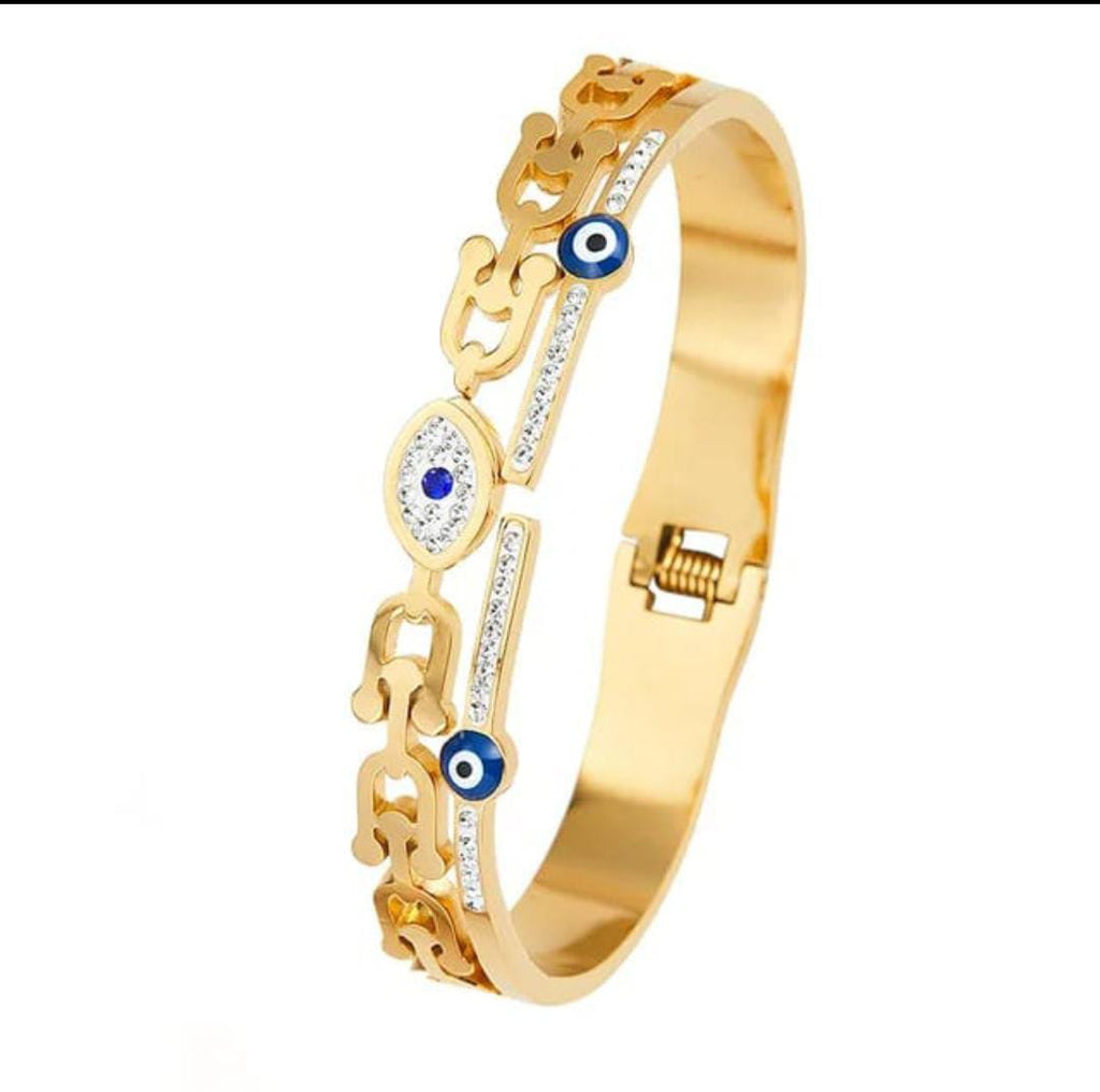 Empress Evil Eye Geometric Cuff Bangle