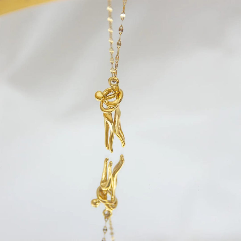 The Eternal Hug Abstract Pendant Necklace