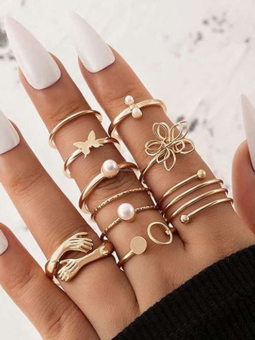 The Bohemian Whispering Flora & Pearl Ring Mega Set