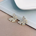 Shimmering Pave Butterfly Stud Earrings