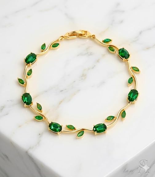 Green Crystal Willow Vine Bracelet