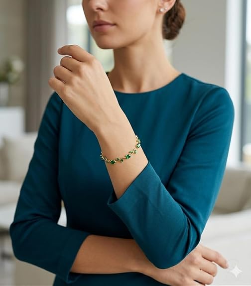 Green Crystal Willow Vine Bracelet