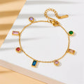 Rainbow Gems Charm Bracelet