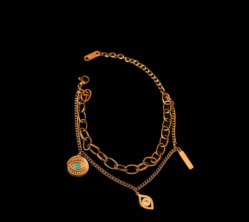 2-in-1 Layered Evil Eye Charm Bracelet