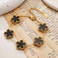 Elegant Lucky Clover Motif Bracelet