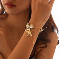 Coastal Starfish & Keshi Pearl Statement Bracelet