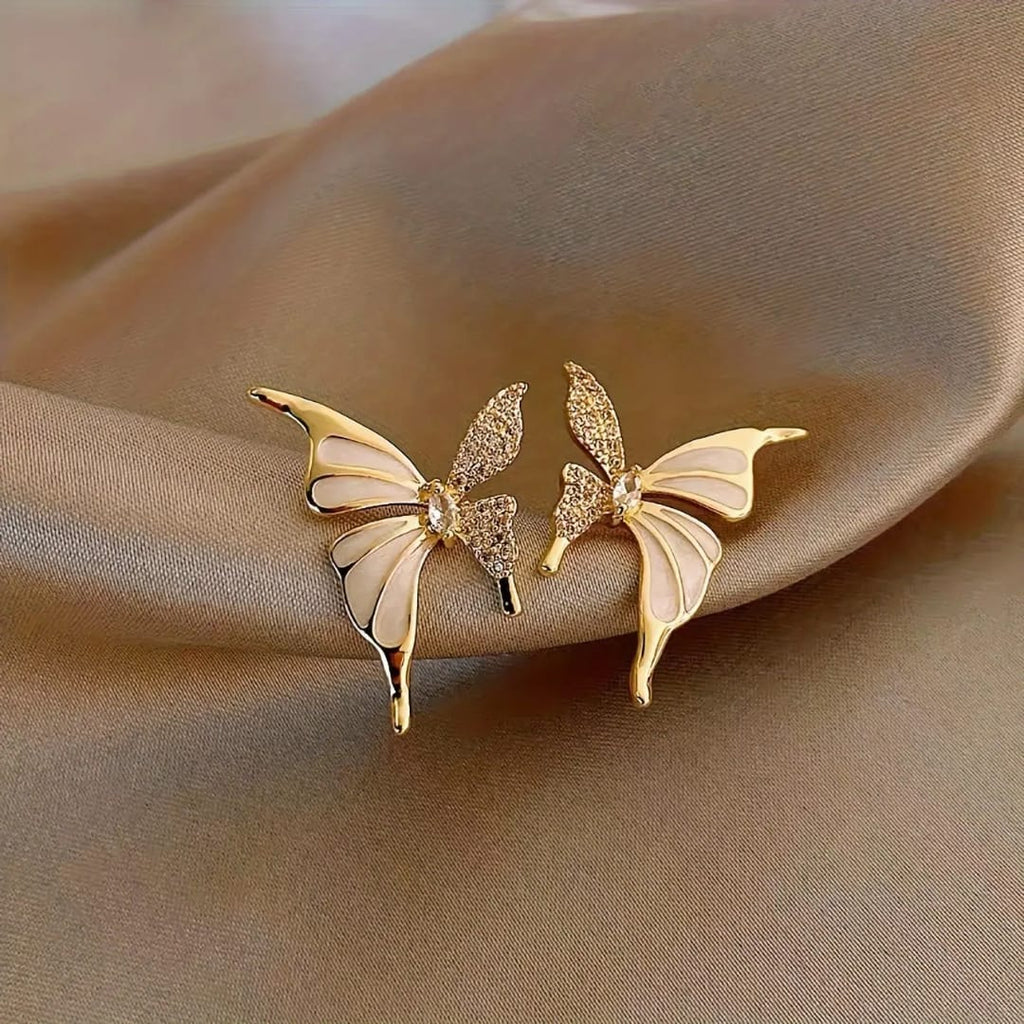 Pave Butterfly Stud Earrings