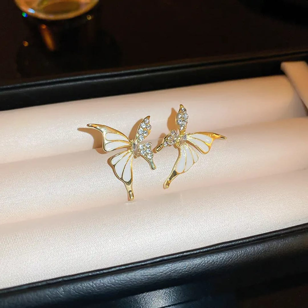 Pave Butterfly Stud Earrings