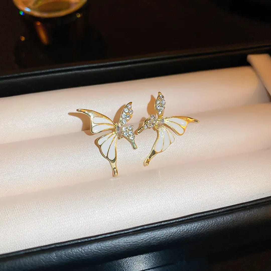 Pave Butterfly Stud Earrings