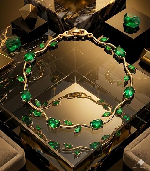 Green Crystal Willow Vine Bracelet