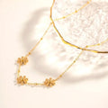 Gold Plated Floral Station Necklace