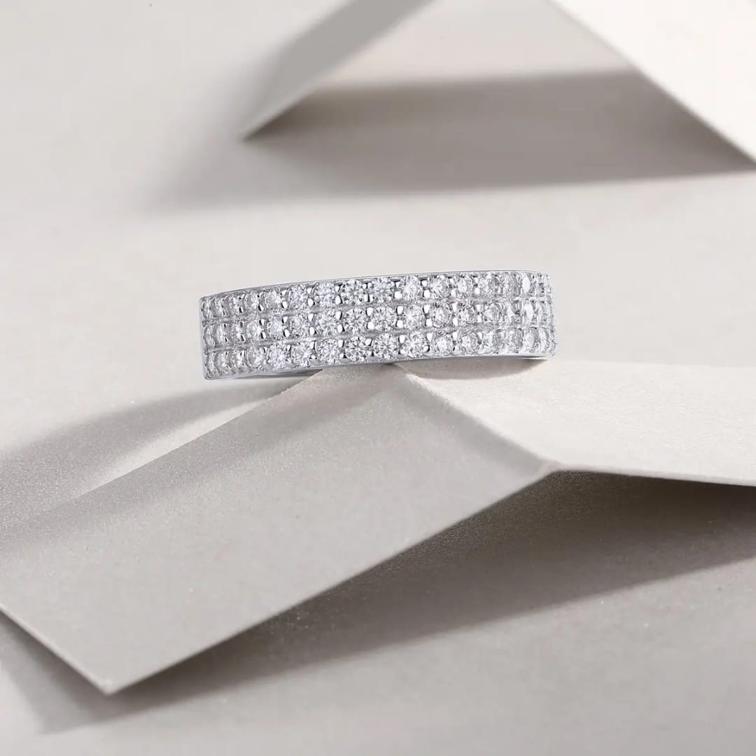 The Luminary Triple-Row Pavé Eternity Ring