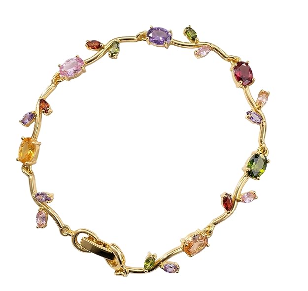 Multi-Color Crystal Enchanted Vine Branch Bracelet