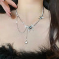 Dark Romance Black Heart Butterfly Layered Necklace