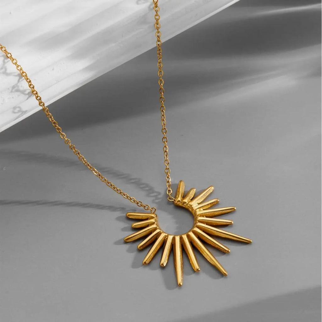 Golden Crescent Sunbeam Necklace