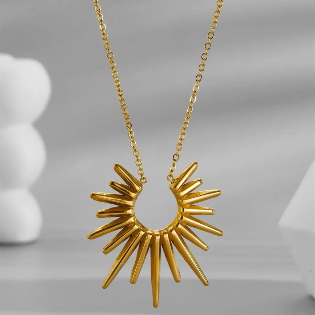 Golden Crescent Sunbeam Necklace