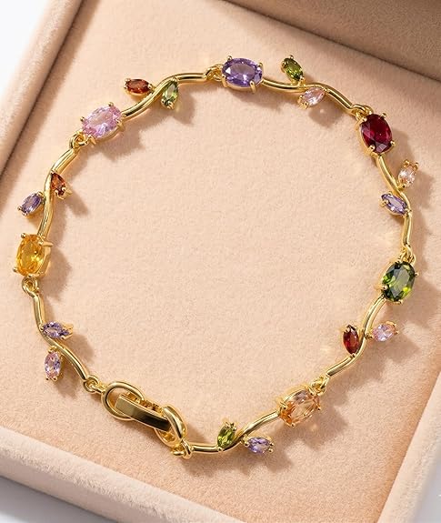 Multi-Color Crystal Enchanted Vine Branch Bracelet