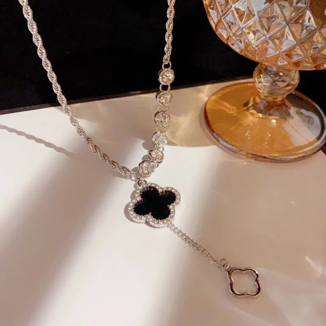 Enchanted Clover Y-Shaped Asymmetric Lariat Necklace