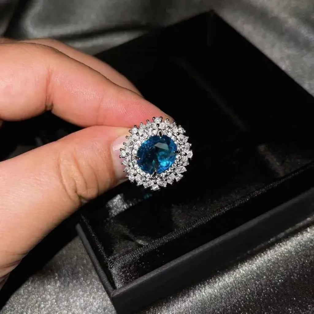 The Royal Oval Halo Crystal Jewelry Collection
