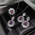 The Royal Oval Halo Crystal Jewelry Collection