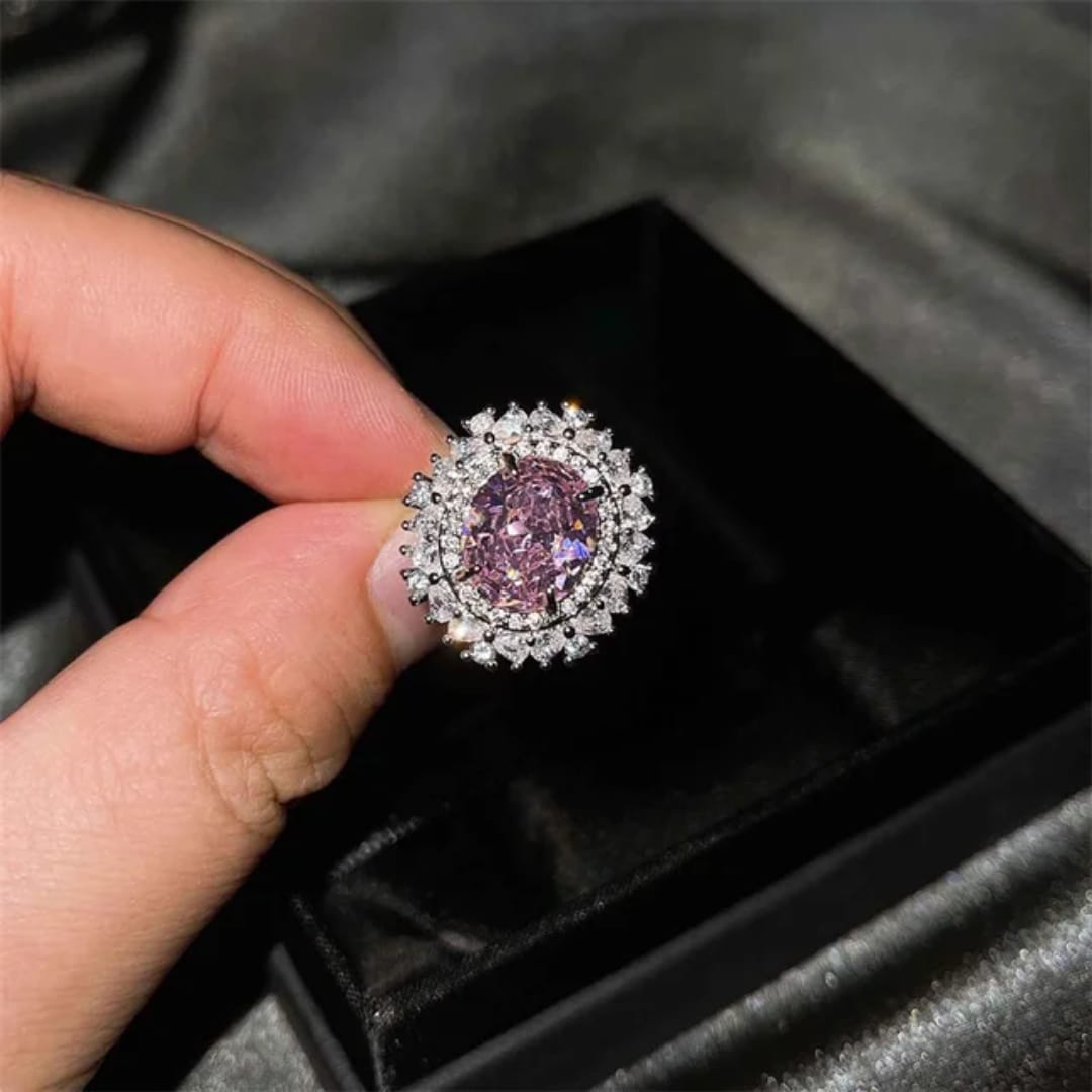The Royal Oval Halo Crystal Jewelry Collection