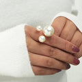 The Trio Cluster Floating Pearl Ring