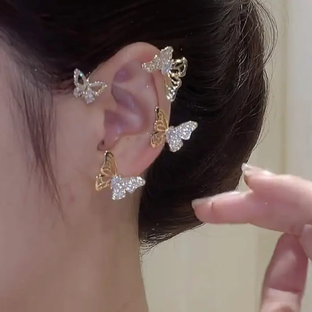 Crystal Butterfly Ear Wrap Cuff