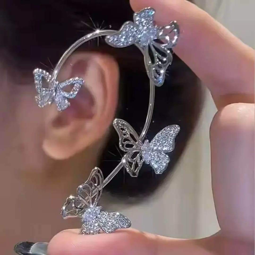 Crystal Butterfly Ear Wrap Cuff