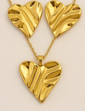 The Amour Melted Metallic Heart Jewelry Set